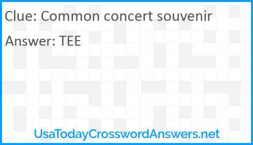 Common concert souvenir Answer