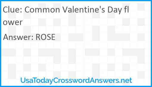 Common Valentine's Day flower Answer