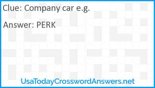 Company car e.g. Answer