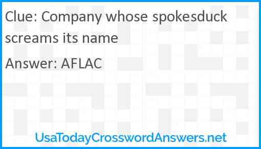 Company whose spokesduck screams its name Answer