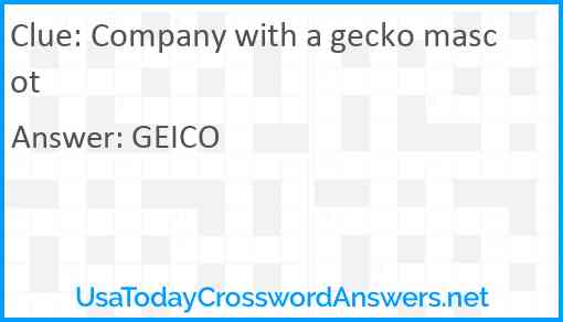 Company with a gecko mascot Answer