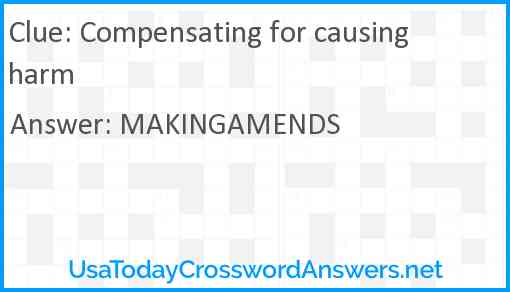 Compensating for causing harm Answer