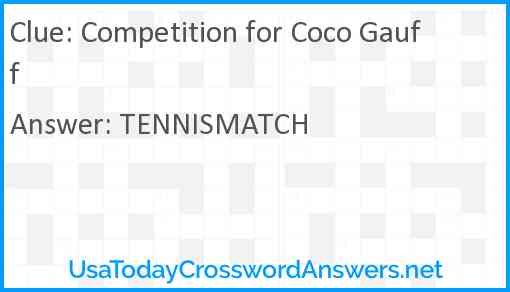 Competition for Coco Gauff Answer