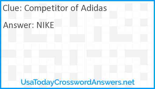 Competitor of Adidas Answer