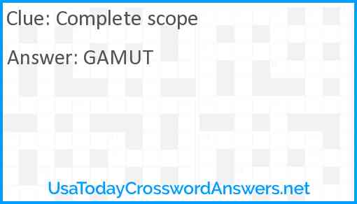 Complete scope Answer