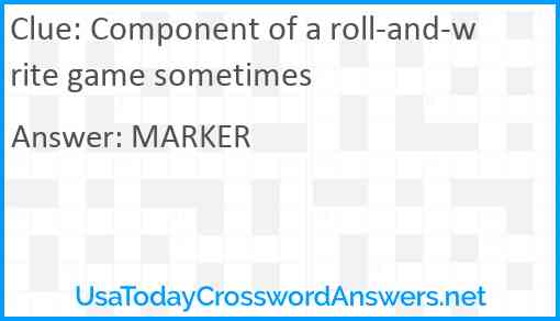 Component of a roll-and-write game sometimes Answer