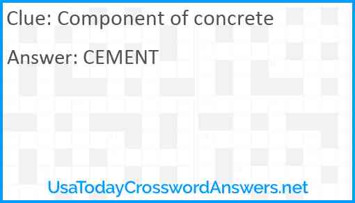 Component of concrete Answer