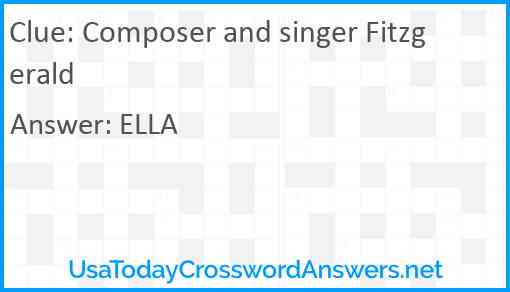 Composer and singer Fitzgerald Answer