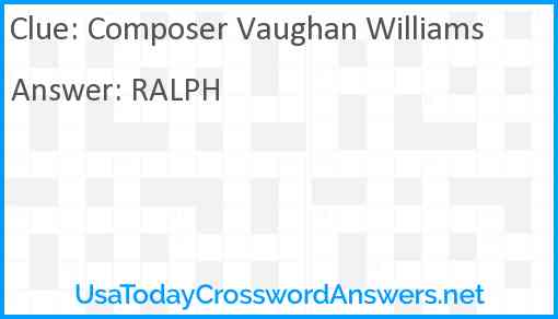 Composer Vaughan Williams Answer