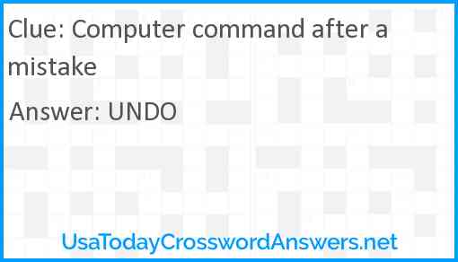 Computer command after a mistake Answer