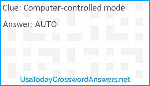 Computer-controlled mode Answer