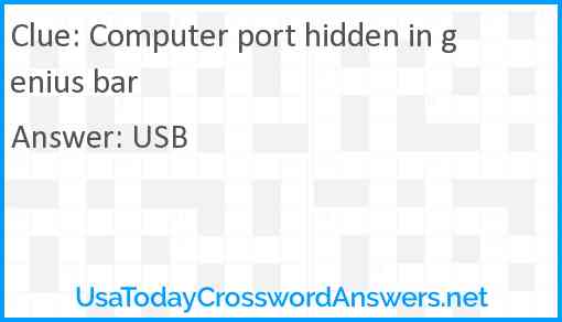 Computer port hidden in genius bar Answer