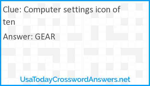 Computer settings icon often Answer