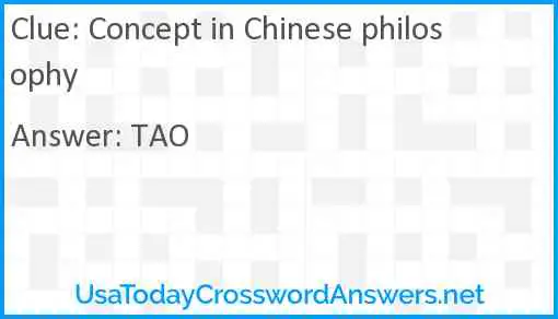 Concept in Chinese philosophy Answer