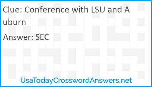 Conference with LSU and Auburn Answer
