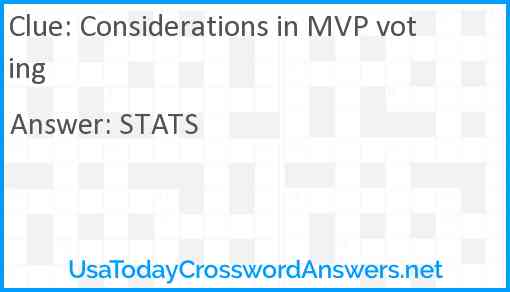 Considerations in MVP voting Answer