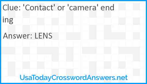 'Contact' or 'camera' ending Answer
