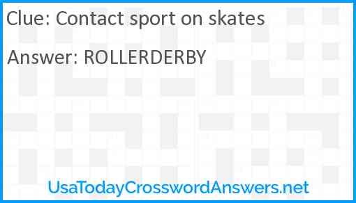Contact sport on skates Answer