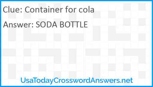 Container for cola Answer