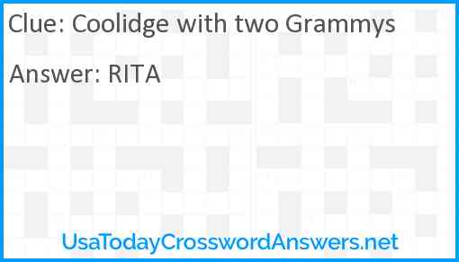 Coolidge with two Grammys Answer