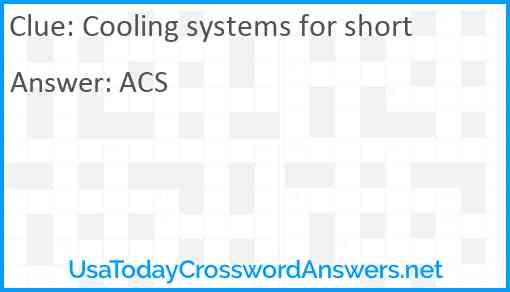 Cooling systems for short Answer