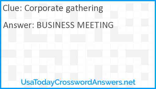 Corporate gathering Answer