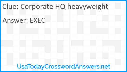 Corporate HQ heavyweight Answer