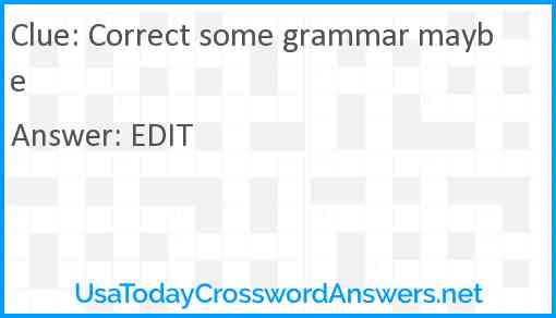 Correct some grammar maybe Answer