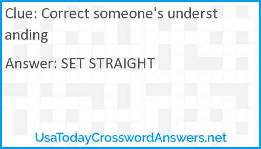 Correct someone's understanding Answer