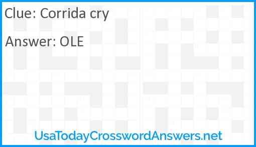 Corrida cry Answer