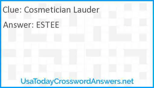 Cosmetician Lauder Answer