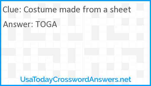 Costume made from a sheet Answer