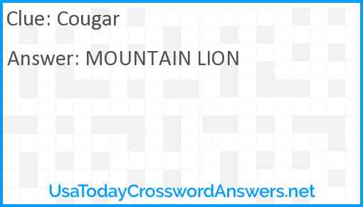 Cougar Answer