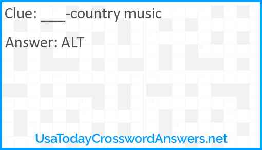 ___-country music Answer
