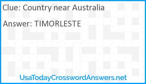 Country near Australia Answer