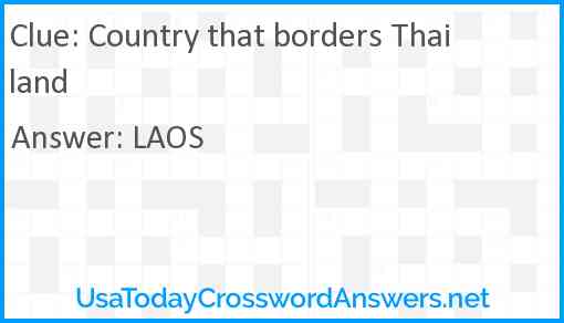 Country that borders Thailand Answer