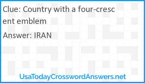 Country with a four-crescent emblem Answer