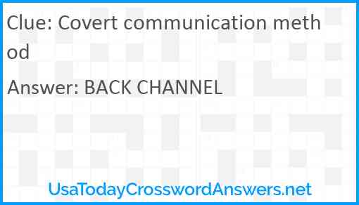 Covert communication method Answer