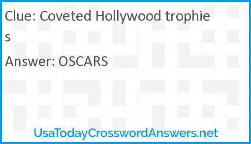 Coveted Hollywood trophies Answer