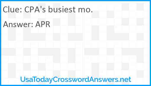 CPA's busiest mo. Answer