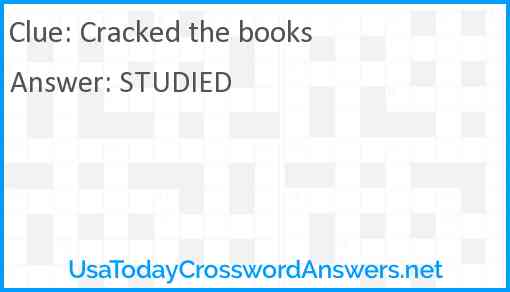 Cracked the books Answer