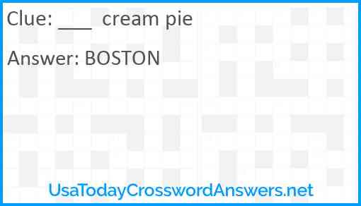 ___  cream pie Answer
