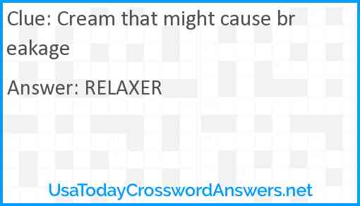 Cream that might cause breakage Answer
