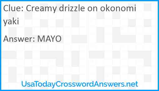 Creamy drizzle on okonomiyaki Answer