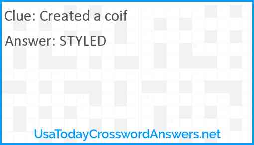 Created a coif Answer