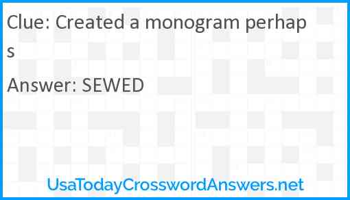 Created a monogram perhaps Answer