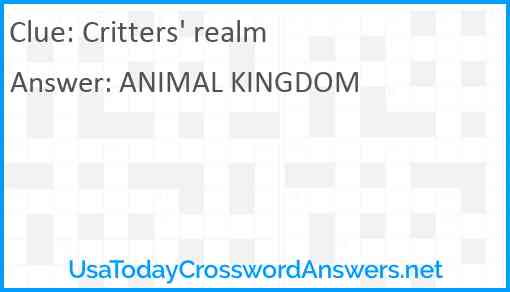 Critters' realm Answer
