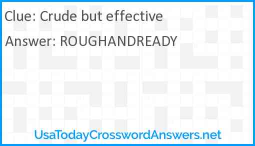 Crude but effective Answer