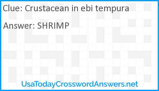 Crustacean in ebi tempura Answer