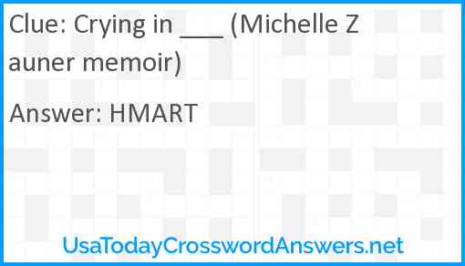 Crying in ___ (Michelle Zauner memoir) Answer